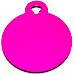 Engraved Small Pink Circle Dog Tag - Cat Tag